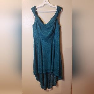 Emerald Green off the shoulder Lace Dress